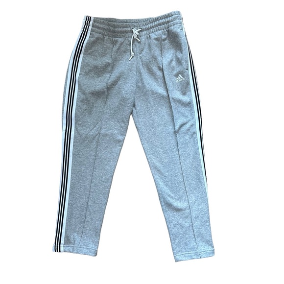 adidas Pants - Women’s Adidas Sweat Pant Pocketed Gray 3 Stripes Size Small S